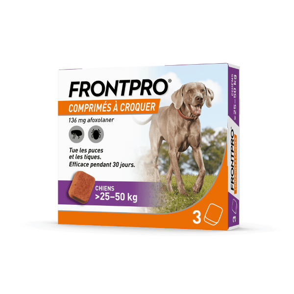 cachet pour chien anti puce anti tique frontpro 25-50kg
