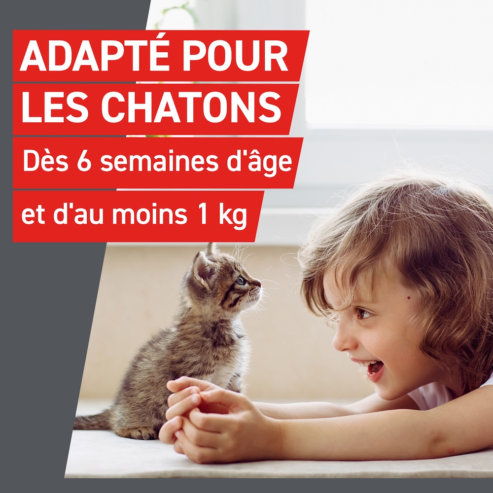 Adapté pour les chatons dès 6 semaines d'âge et d'au moins 1kg